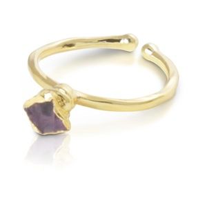 Amethyst adjustable stacking ring